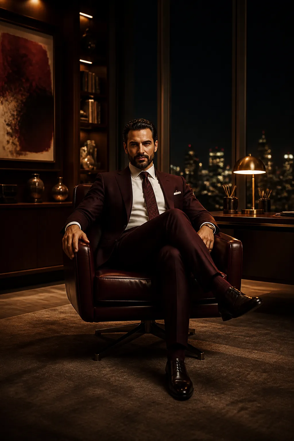 Premium consulting environment with warm amber light